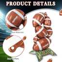 THAWAY 2 Pcs Football Party Decorations - 5 ft Giant Self Standing Foil Football Balloons with Green Field Base for Football Party Favors Sports Themed Party Decorations Game Day Celebration