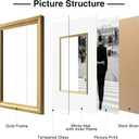 Yaetm 16x20 Gold Picture Frame with Decorative Inner Frame & Tempered Glass, Display 11x14 Photos with Mat on Wall - Portrait or Landscape - Ideal for Office & Home Dcor (Gold, Single)