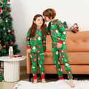 ANGELGGH Onesie Christmas Family Matching Pajamas Adult Couples Men PJs Hooded Women Novelty One-piece Sleepwear (Green)