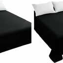Sfoothome King Flat Sheets Black Top Sheets, Premium Hotel 2-Pieces, Luxury and Soft 1500 Thread Count Quality Bedding Flat Sheet