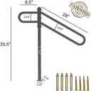 28"-8.5" L X 35.5" H Single Post Wrought Iron Handrails for Outdoor 1-3 Steps, Metal Outdoor Stair Railing, Railings for Steps,Fits Garage, Porch.