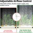 Aquarium Air Bubble Bar, 9.84 Inch Double Row Fine Mist Air Bubble Curtain Wall, Self-Sinking Fish Tank Air Diffuser Set, Enhanced Oxygen Bubble Strip for Freshwater Saltwater Hydroponics