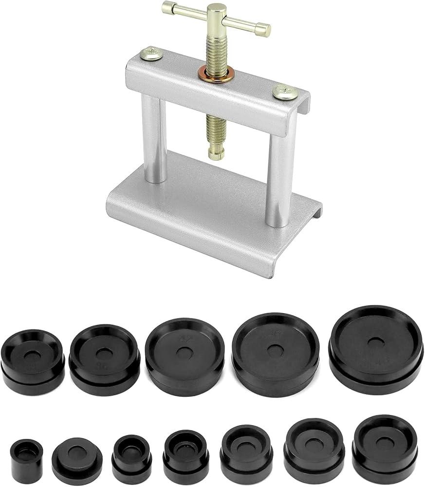 QWORK Watch Press Tool, Watch Back Press, Watch Press Set, Watch Back Case Closer with 12 Moulds