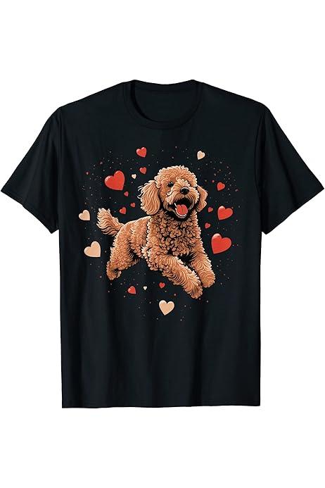 Toy Poodle Love Heart for Valentines Day on Poodle Lover T-shirt Size XL
