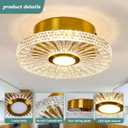 ZGLAOJT Modern LED Ceiling Light Fixture Gold Semi Flush Mount Acrylic Ceiling Light 12W Small Chandelier for Farmhouses Kitchen Dining Room Living Room Bedroom.