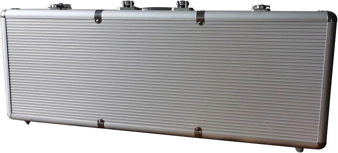SEETOOOGAMES 500pcs Capacity Empty Aluminum Poker Chip Case Only