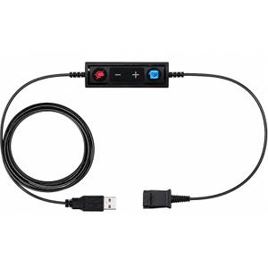 USB to QD Adapter Cable Compatible with any Plantronics, Poly or TruVoice Headset with a Quick Disconnect (QD) - Includes in-Line Volume Control and Mute Functionality