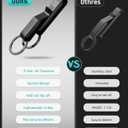 TISUR Titanium Duty Belt Key Clip,Belt Keychain Clip, Tactical Belt Key Holder With 2pcs Stainless Steel Key Rings for Police