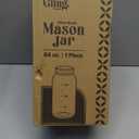 GLING [1 Count 64 oz. Wide-Mouth Glass Mason Jars with Metal Airtight Lids and Bands 2 Quart Large For Preserving, & Meal Prep