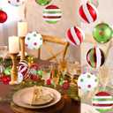 Vercraft 36 Pcs Christmas Ball Ornaments Set Red and Green Christmas Tree Pendants Glittering Plastic Hanging Decorations Lime Green Decor for Xmas Tree Wreath Holiday Party Decorations