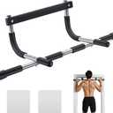 Ally Peaks Pull Up Bar for Doorway | Thickened Steel Max Limit 440 lbs Upper Body Fitness Workout Bar| Multi-Grip Strength for Doorway | Indoor Chin-Up Bar Fitness Trainer for Home Gym Portable (Silver)