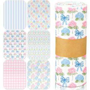 Reusable Cleaning Cloths Washable Cotton Kitchen Dish Towels for Home Party Supplies Bulk, 9.84x11.81in (36 Pack,Pastel Hydrangea)