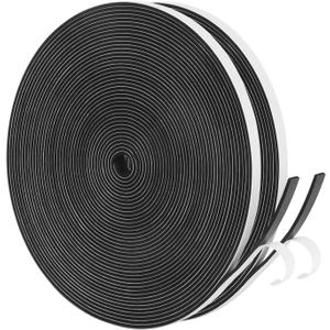 Yotache Thin Weather Stripping 1/4" x1/16, Foam Gasket Seal Tape for Window, Sliding Door Jamb, Speaker, Dashboard, 2 Strips x 33 Ft Each, Total 65 Feet Long