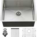 Undermount Kitchen Sink, 24 x 19 x 10 Inch 16 Gauge Single Bowl Kitchen Sink T-304 Stainless Steel Laundry Sinks