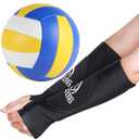 Obmwang 2 Pieces Volleyball Accessories Including Volleyball Knee Pads and Volleyball Arm Sleeves with Protection Pads and Thumb Hole for Women Girls Teens Volleyball Training