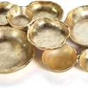 Zodax Cluster of 9 Round Serving Antique Gold Finish, Aluminum Base 19" x 12" x 2.5"