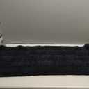 Turquoize Non Slip Black Bathroom Rug Extra Long Chenille Bath Rug 47x17 Super Water Absorbent & Soft Washable Shaggy Bath Rug for Bathroom, Black