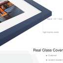 Hongkee 4x6 Picture Frame (4 Pack, Blue), Made of Real Glass and Wooden Frame - Display Pictures 3.5x5 with Mat or 4x6 Without Mat, 4 by 6 Photo Frames TableTop Display and Wall Mounting