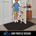 PLEASOR Front Door Mat Indoor Outdoor Entrance, Sturdy Natural Rubber Doormat, Resists Dirt and Absorbent, Low Profile Welcome Mat for Outdoor Entry, 17x30, Brown (2'6" x 1'5" (Rectangular))