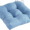 Greendale Home Fashions Outdoor Square Tufted Dining Seat Cushion, Set of 1, Blue Heather