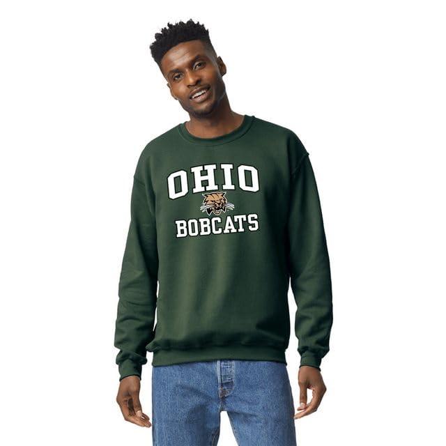 Barnesmith Ohio University Bobcats Adult Unisex Crewneck Sweatshirt, Heritage, Hunter Green, 2XL