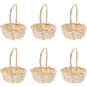 Vaguelly 20pcs Mini Woven Bamboo Decor Flower Basket, Light Yellow, 4.32X3.14X2.36in, Rectangular, Decoration, Party Favor