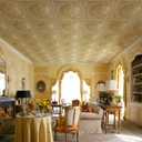 STICKGOO Drop Ceiling Tiles 24"x24", PVC Panels Waterproof Reusable, Covers 48 Sq.Ft., Baroque Decorative Ceiling Tiles for Home & Commercial Use (Pack of 12, Champagne Gold)