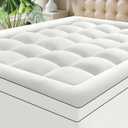 King Size Mattress Topper for Back Pain, Extra Thick Pillow Top Mattress Pad with 1000GSM Down Alternative Filler, Cooling Breathable Plush Bed Topper Protector Cover (8-21" Deep Pocket)