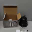 Tea Kettle with Thermometer Pot Black Stovetop Tea Kettle 40oz Gooseneck Kettle Teapot Pour Over Coffee Kettle with Thermometer,1200ml,5 Cup,Black,1Pack
