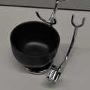 Deluxe Razor and Shaving Brush Stand with Bowl, 2 Pcs Razor and Brush Holder Set for Shaving Brush and Straight Razors, Barber Razors, Safety Razors