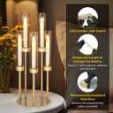 Gold Candelabra Centerpiece 4 Set 26.8'' Tall Candle Holder Centerpiece for Tables, 5 Arms Candlestick Holders with Acrylic Lampshade, Gold Candelabra Floor Stands for Wedding Party Home