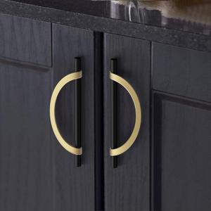 FILTA 10 Pack 5 Inch(128mm) Hole Centers Matte Black and Gold Cabinet Pulls,Stylish Kitchen Cabinet Handles Zinc Alloy Cabinet Hardware for Cabinets Cupboard Handles Drawer Pulls