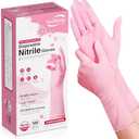 SwiftGrip Disposable Nitrile Dishwashing Gloves, Extended 12 Inches Cuff, 6-mil, Cherry Blossom Cleaning Gloves, Latex-Free, S , 100 Ct
