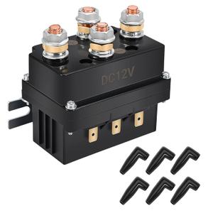 KanSmart Winch Solenoid Relay Contactor 12V 500A Winch Relay Thumb Truck for 8000-15000lbs ATV UTV Boat 4x4 Vehicles Winch Replacement with 6 Protecting Caps