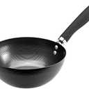 Ecolution Non-Stick Carbon Steel Wok with Soft Touch Riveted Handle, 8",Black
