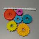 Baby Spinning Stacking Toys, 1-3 Rainbow Ring Stacker Montessori Toys for Babies, Sensory Toys for Toddlers, Christmas and Birthday Gifts Suitable for Boys and Girls (14 inches)