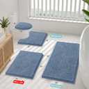 Smiry Luxury Chenille Bathroom Rugs 24x16, Extra Soft and Absorbent Shaggy Bath Mat, Machine Washable, Non-Slip Plush Carpet Runner for Tub, Shower, and Floor, Home Decor Accessories, Grayish Blue