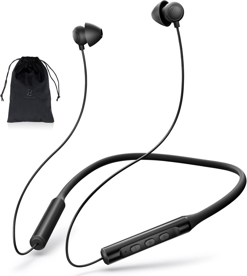 Hearprotek Wireless Lightweight Sleeping Headphones, Neckband Bluetooth 5.2 Wireless Sleep in-Ear Earbuds, Ultra Soft Portable Sleep Headphones for Side Sleepers, Working, Relaxing, Meditating