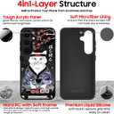 Designed for Galaxy S24 Plus Case, Japanese Art Design Shockproof Phone Case for Samsung S24+ Plus, Slim & Tough Premium Protective Cover 6.7 inch [Embossed Texture] Black, Kuro Cat