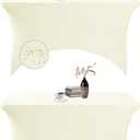 2Pack Spandex Waterproof Table Covers 4ftSpandex 4ft Waterproof Table Cover for Party,Wedding, Banquet, and Events(Ivory) (48"x30"(Rectangular)2PACK)