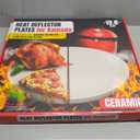 Half-Moon Ceramic Heat Deflector Plates for Kamado Joe Big Joe I, II, III - 19.8 Inch Pizza Stone - Kamado Joe Accessories and Replacement Parts by Smoker Chef - 2-Pack