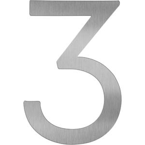 Adoorn 4 Inch Mailbox Numbers - Number 3, Silver Color, Each Sold Individually, Premium Metal Self Stick Address Numbers, Weatherproof Mailbox Numbers for Outside