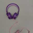 Kids Headphones, Wired Headphones for Kids On Ear with Microphone, 93dB Volume Limiter Headphone for Girls Boys, Foldable Lightweight Headphone for School Learning & Entertainment, Pink Purple