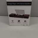 Vinyl Record Player with Speakers,Bluetooth Portable Turntable for Vinyl Records,Phonograph LP Player with 3 Speed USB RCA in Vintage Black