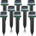 Pack of 8 Solar Mole Repellent Sonic Gopher Repellent Vole Chaser Mole Deterrent Sonic Spikes Repellent Ultrasonic Pest Control Outdoor Keep Moles Out of Yard Lawn