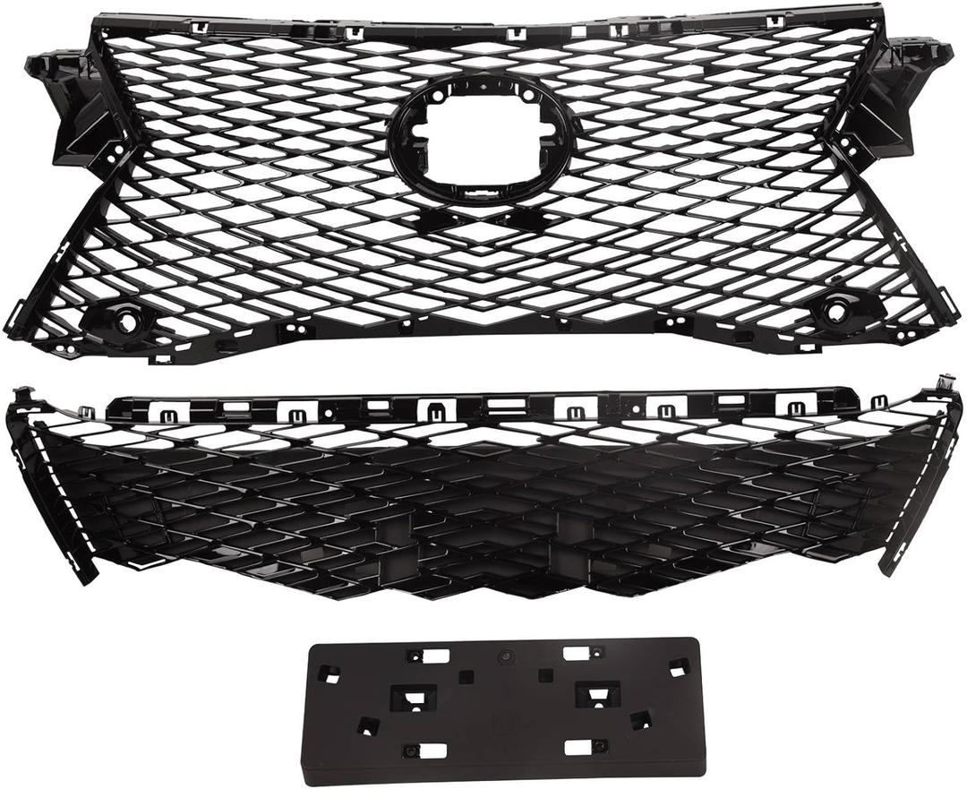 TOPAZ Front Grille Kit 531110E200 + 531120E160 Fit for Lexus RX350 RX450h 2016-2019