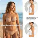 KUANG! 2 Pairs Seamless Adhesive Bra with Sticky Strapless Invisible Push-Up Support Silicone Backless Nipple Cover for Women