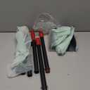 Heeyoo Dog Pooper Scooper, Dog Poop Tray and Rake Set, Pet Waste Removal Scoop with Long Adjustable Sectional Stainless Handles, 2 Pieces (Black/Red)