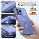 MOCCA Design for iPhone 13 Pro Case with Magnetic Invisible Stand [Full Camera Protection] [Compatible with Magsafe] Military Drop Shockproof Translucent Matte Phone Case Cover 6.1",Lavender Grey