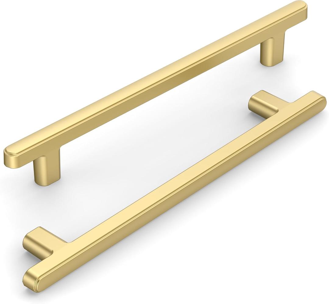 10 Pack 6.3 Inch(160mm) Kitchen Cabinet Handles Brushed Gold Cabinet Pulls Kitchen Cabinet Hardware Drawer Pulls for Cupboard Wardrobe